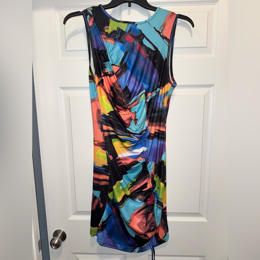 Trends SHEIN SXY Colorblock Drawstring Ruched Bodycon Dress Size XL - Picture 5 of 7